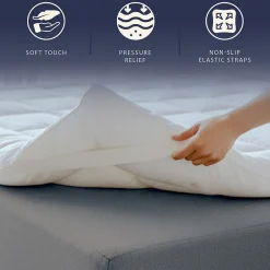 The White Stone Surmatelas 90x190 cm avec rembourrage en ouate de 1000 g/m²