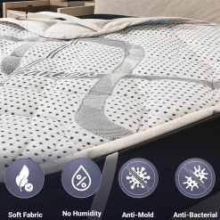 The White Stone Surmatelas 140x190 respirant hauteur 5 cm