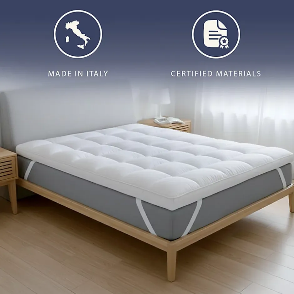 The White Stone Surmatelas 80x190 cm avec rembourrage en ouate de 1000 g/m² Hot