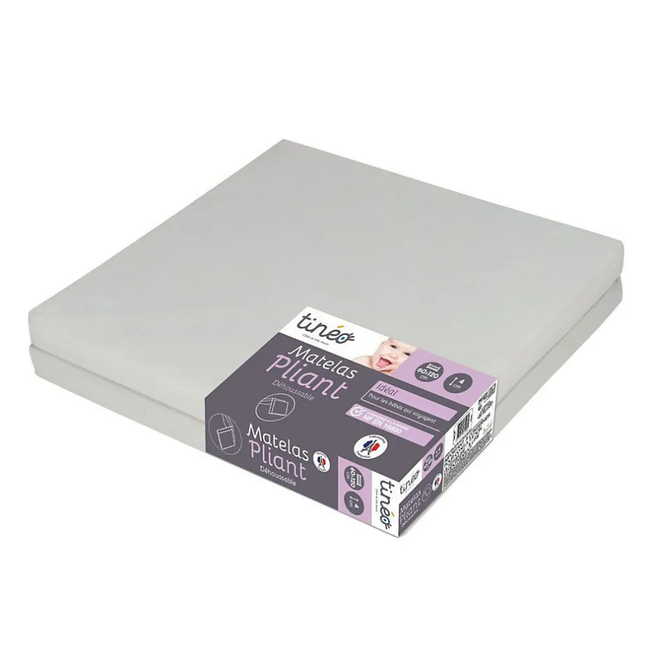 Tineo Matelas pliant 2 parties 60x120x4cm