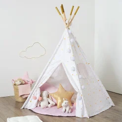 Atmosphera Créateur D'Intérieur Tipi enfant blanc & doré - Atmosphera