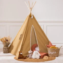 Atmosphera Créateur D'Intérieur Tipi enfant Wapi - coton et peuplier - jaune ocre - Atmosphera Best