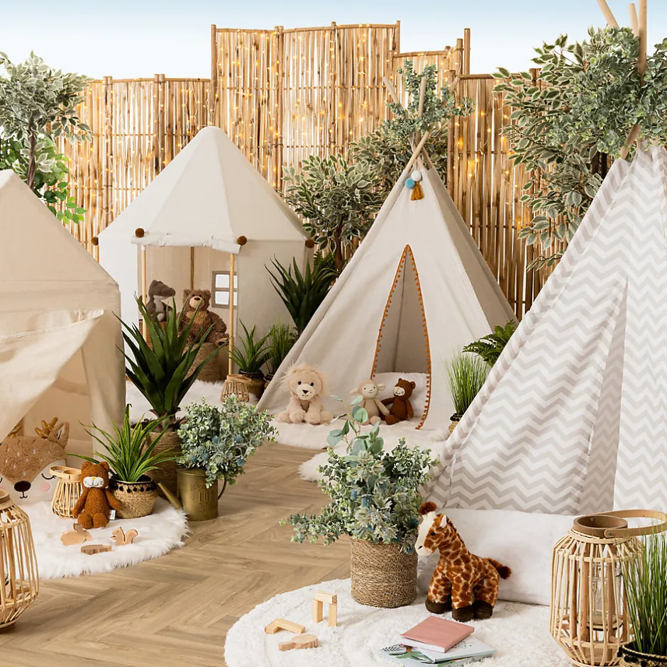 Enfant Atmosphera Créateur D'Intérieur Tipi enfant Wapi - écru - peuplier H160 cm - Atmosphera