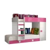 Enfant Abiks Meble TOLEDO 2 Lit superposé 203,3/106,6/125 (blanc/rose)