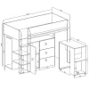 Abiks Meble TOLEDO 1 Lit superposé 203,3/106,6/125 (blanc/noir) Clearance