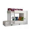 Enfant Abiks Meble TOLEDO 2 Lit superposé 203,3/106,6/125 (blanc/blanc/gris)