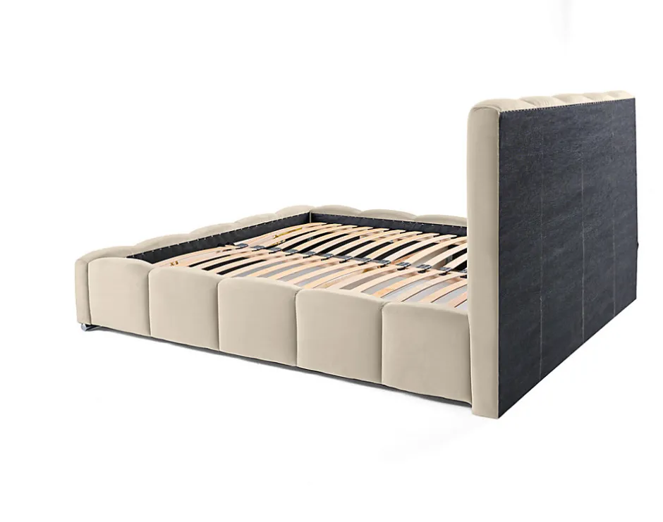 Best Mobilier Torreon - lit coffre - 180x200 - sommier inclus - en velours -
