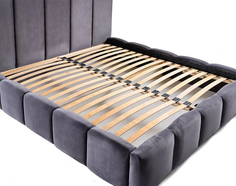 Best Mobilier Torreon - lit coffre - 140x200 - sommier inclus - en velours - Clearance