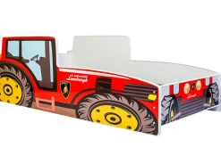 Kobi Tracteur lit simple rouge 160x80 avec matelas Discount