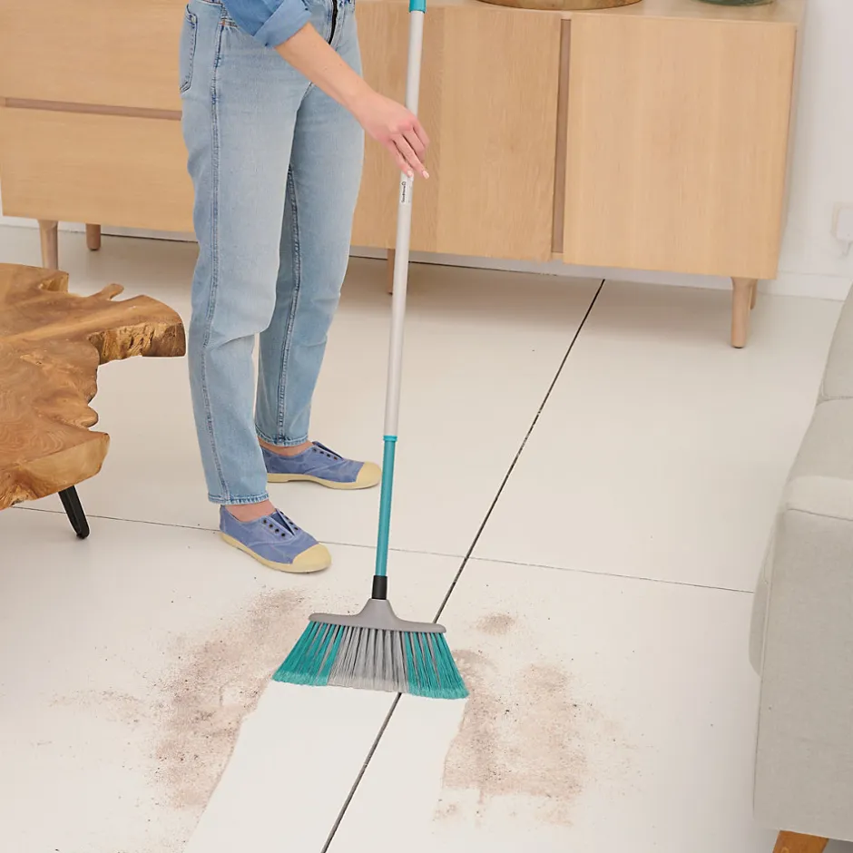 GoodHome Tête de balais à poils Doux fibres mélangées gris et bleu L.28 x l.7cm