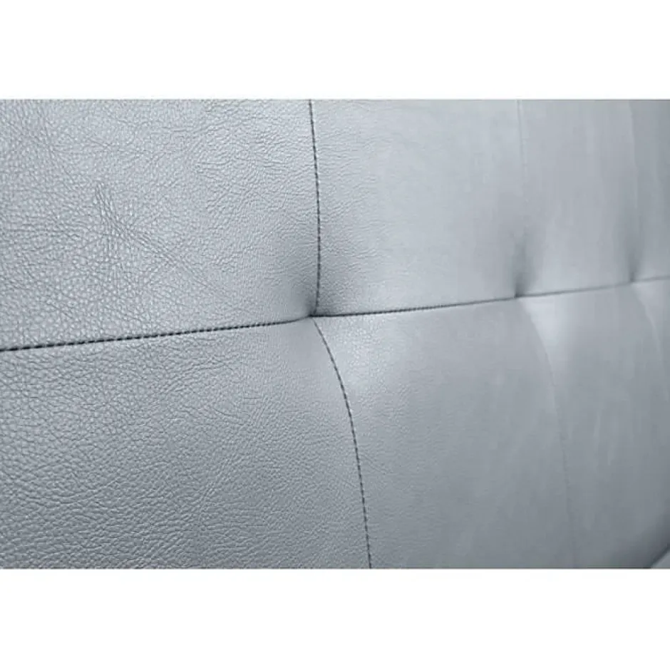 Eccox Tête de lit - Aster - Similicuir argenté - 160 cm - Design contemporain - Garantie 2 ans New