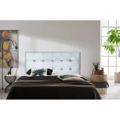 Eccox Tête de lit - Aster - Similicuir argenté - 160 cm - Design contemporain - Garantie 2 ans New