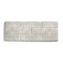 Eccox Tête de lit 120 Bricks Tissu Anti-Tache 152x57x5 Effet Granit Blanc Cassé. Clearance