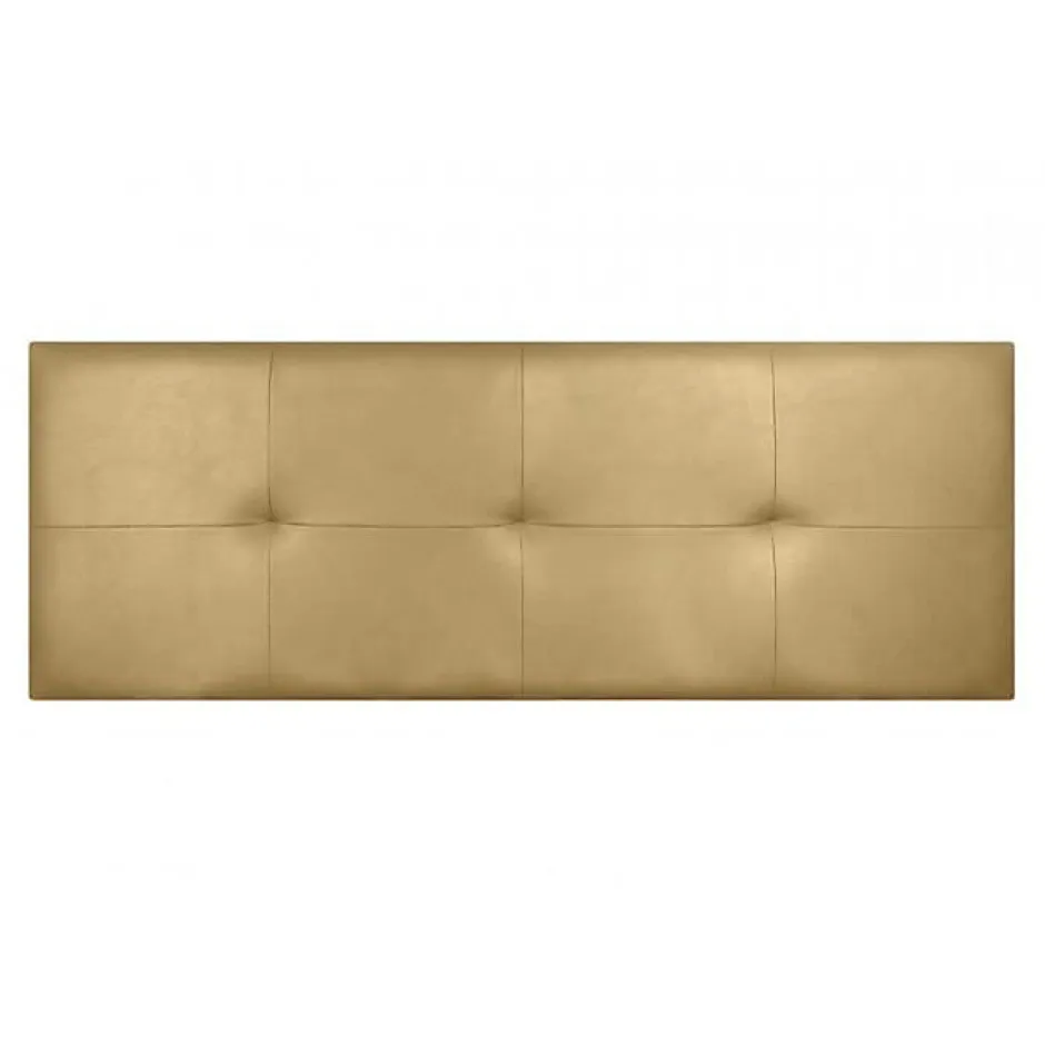Eccox Tête de lit - Cala - Similicuir doré - 160 cm - Rembourrage en mousse HR - Fabriqué en Espagne