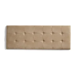 Eccox Tête de lit 160 Capitone Damier Tissu Anti-Tache 162x57x5cm Camel Clair.