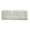 Eccox Tête de lit 135 Capitone Damier Tissu Anti-Tache 152x57x5cm Effet Granit Blanc Casssé.
