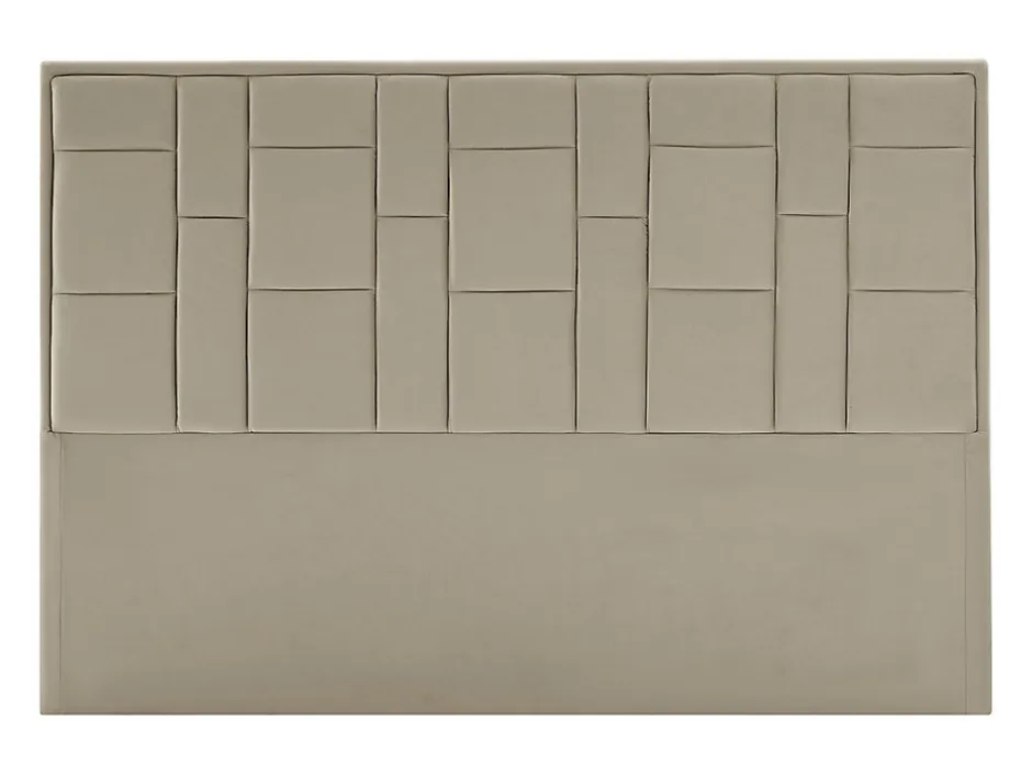 Vente-unique Tête de lit 140 cm - Velours - Taupe - HERMINE