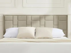 Vente-unique Tête de lit 140 cm - Velours - Taupe - HERMINE