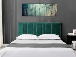 Vente-unique Tête de lit 180 cm - Velours - Vert - HERMINE