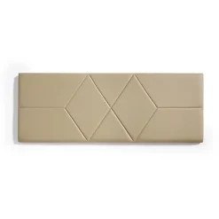 Eccox Tête de lit 140 Deux Diamants en Similicuir 152 x 57 x 5 cm Rembourrage en mousse et renfort de dossier Couleur Camel Clair. Outlet