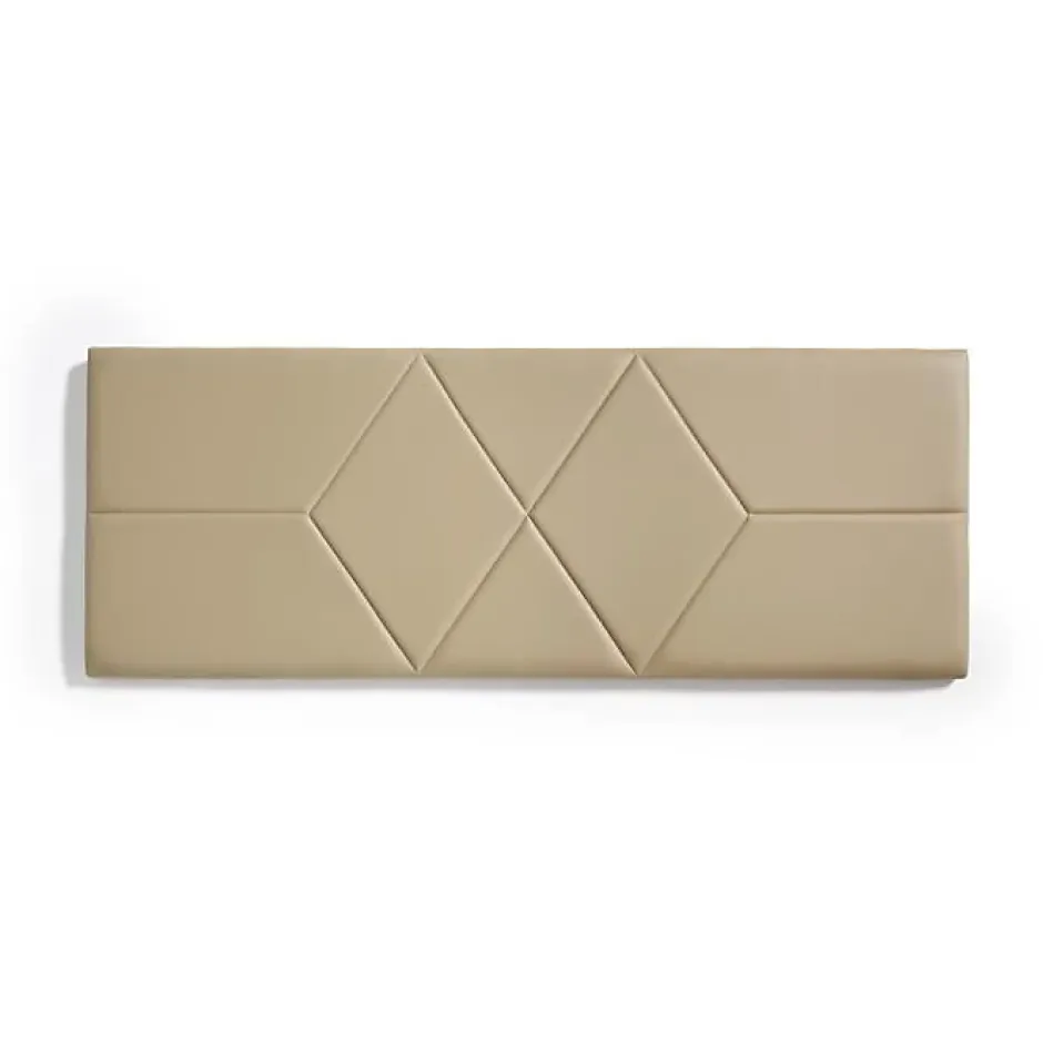 Eccox Tête de lit 140 Deux Diamants en Similicuir 152 x 57 x 5 cm Rembourrage en mousse et renfort de dossier Couleur Camel Clair. Outlet