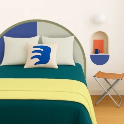 99Deco Tête de lit - Duo - intissé 225g/m² - pré-encollé - Bleu - 110x180cm Discount