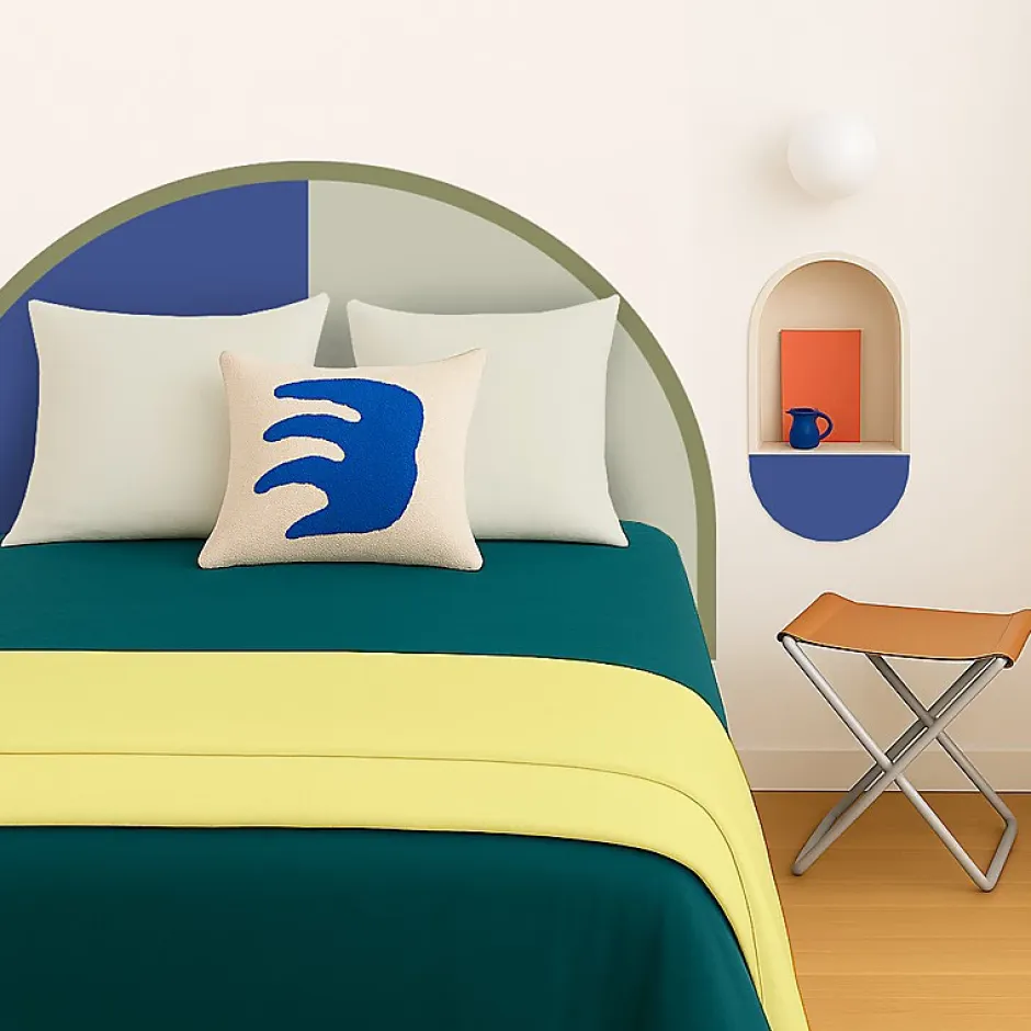 99Deco Tête de lit - Duo - intissé 225g/m² - pré-encollé - Bleu - 110x180cm Discount