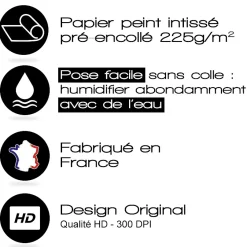 99Deco Tête de lit - Duo - intissé 225g/m² - pré-encollé - Orange - 110x180cm Online