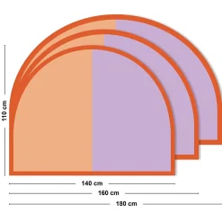 99Deco Tête de lit - Duo - intissé 225g/m² - pré-encollé - Orange - 110x180cm Online