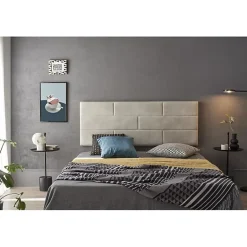 Eccox Tête de lit - - 100 Briques - Tissu Anti-Tache - 112x57x5 cm - Design Contemporain