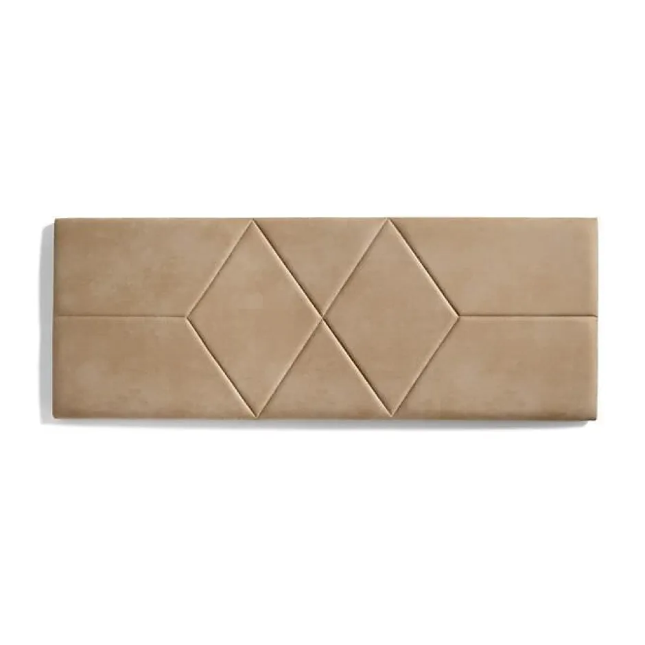 Eccox Tête de lit - - 112 x 57 cm - Tissu Anti-Tache - Design Contemporain - Couleur Camel