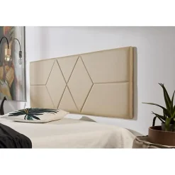 Eccox Tête de lit - - 112 x 57 cm - Similicuir camel - Design moderne - Rembourrage mousse