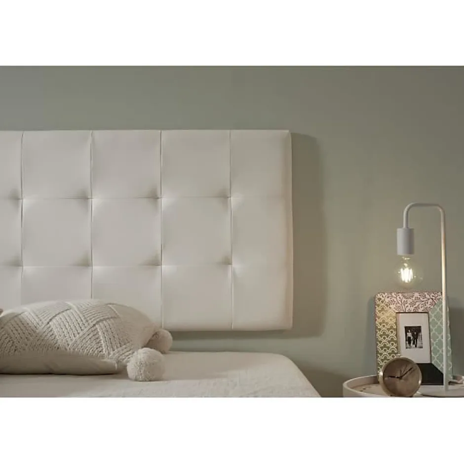 Eccox Tête de lit - - 152 x 57 x 5 cm - Similicuir - Design contemporain - Blanc