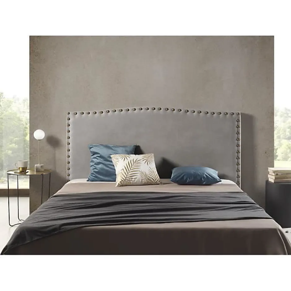 Eccox Tête de lit - - Ambar - Tissu Aquaclean - Gris - 115x115x8 cm