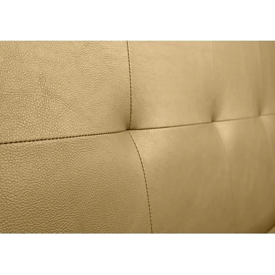 Eccox Tête de lit - - Aster - Similicuir doré - 130 cm - Épaisseur 8 cm - Anti-taches
