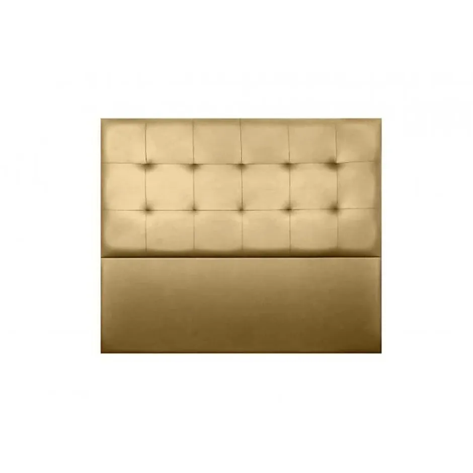 Eccox Tête de lit - - Aster - Similicuir doré - 130 cm - Épaisseur 8 cm - Anti-taches