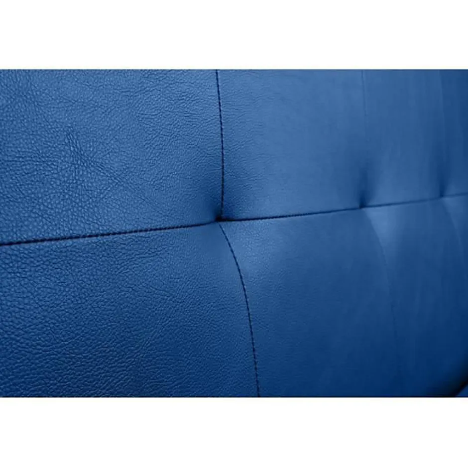 Eccox Tête de lit - - Aster - Similicuir bleu - 160 cm - Hauteur 120 cm