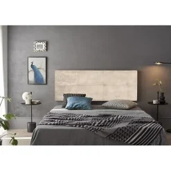Eccox Tête de lit - - Cala - Tissu beige - 220 cm - Rembourrage en mousse HR