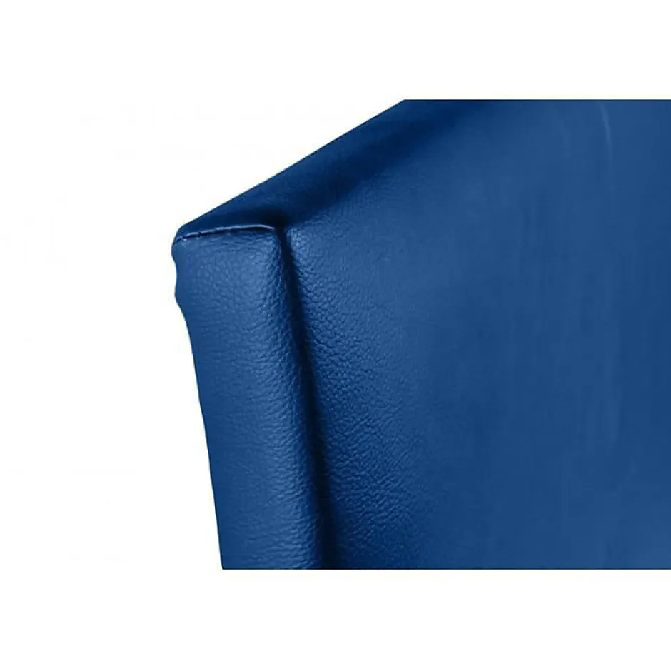 Eccox Tête de lit - - Cala - Similicuir bleu - 130 cm - Rembourrage en mousse HR Clearance
