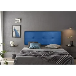 Eccox Tête de lit - - Cala - Similicuir bleu - 130 cm - Rembourrage en mousse HR Clearance
