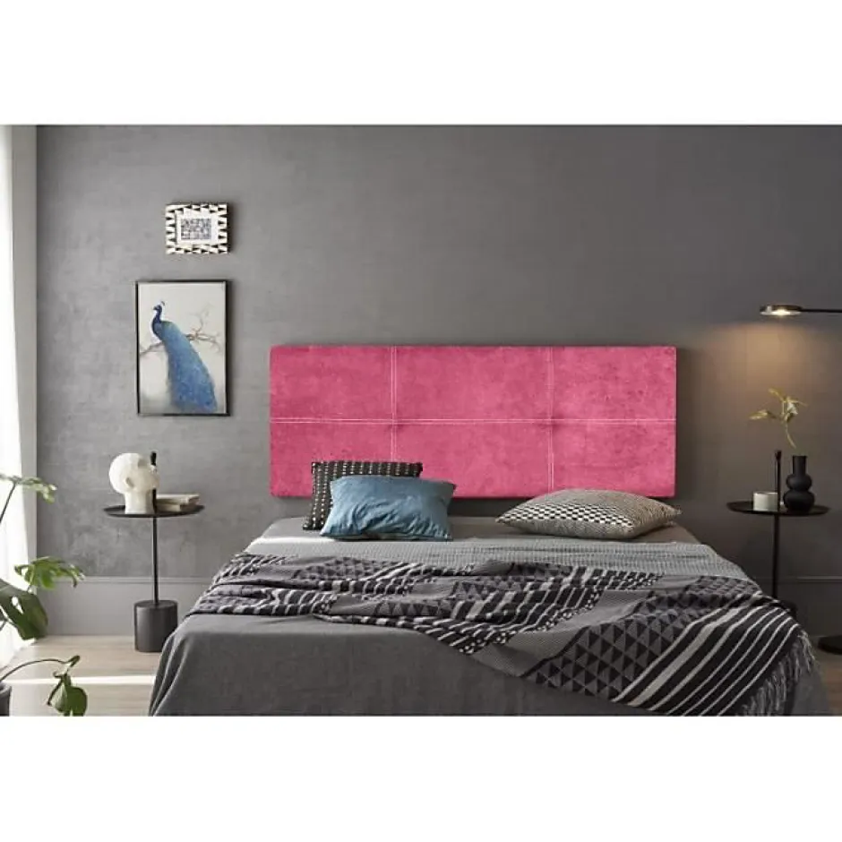 Eccox Tête de lit - - Dalia - Tissu Aqualine - Rose - 170 cm - Rembourrée Outlet