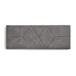 Eccox Tête de lit - - Deux Diamants - 152 x 57 x 5 cm - Tissu Anti-Tache - Couleur Gris Clearance