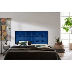 Eccox Tête de lit - - Iris - Similicuir bleu - 115 cm - Design contemporain Clearance