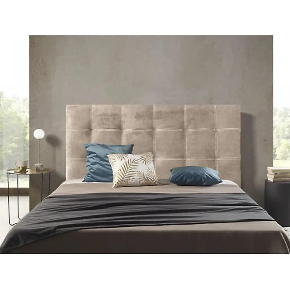 Eccox Tête de lit - - Iris - Tissu antitache - Beige - 160 cm - Design contemporain