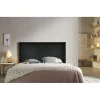 Eccox Tête de lit - - Lily - Similicuir noir - 120 cm de hauteur - Rembourrage en mousse HR