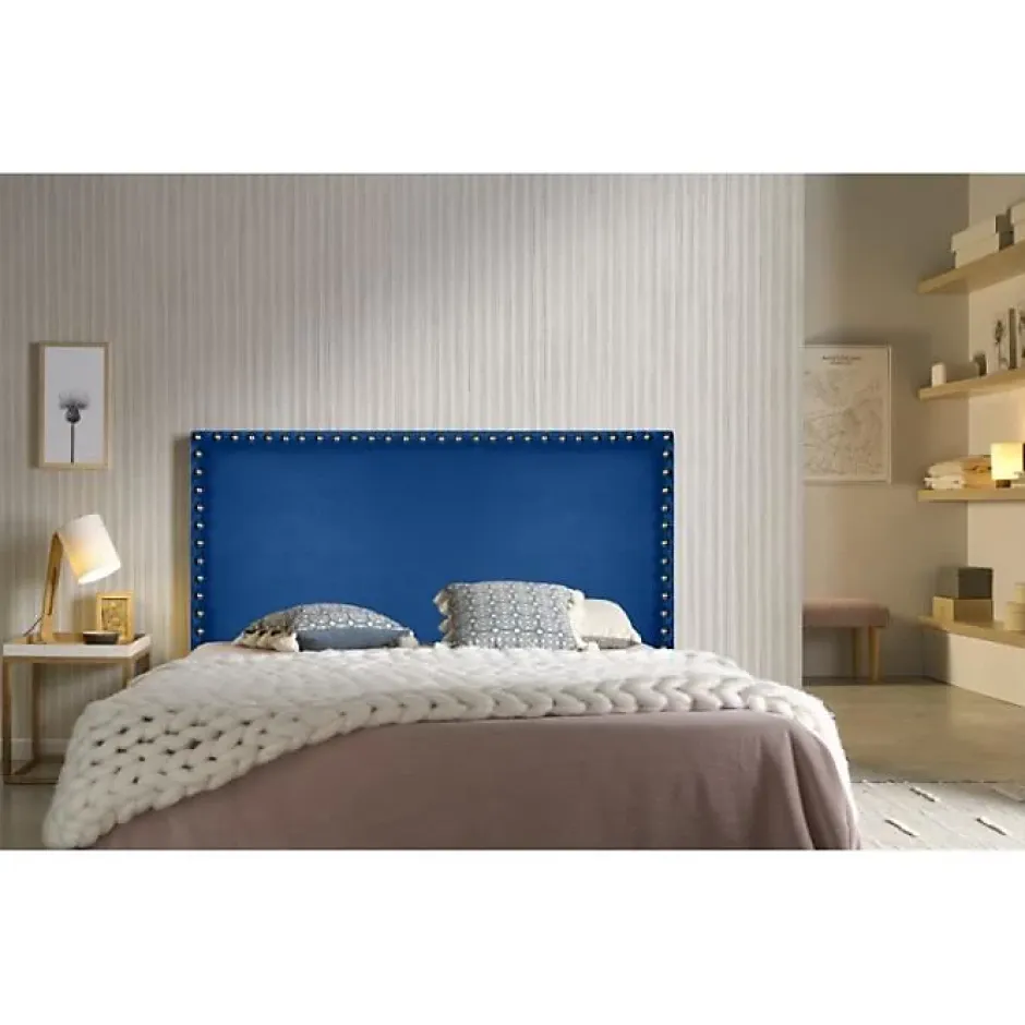 Eccox Tête de lit - - Lily - Similicuir bleu - 145 cm - Design moderne et élégant Online