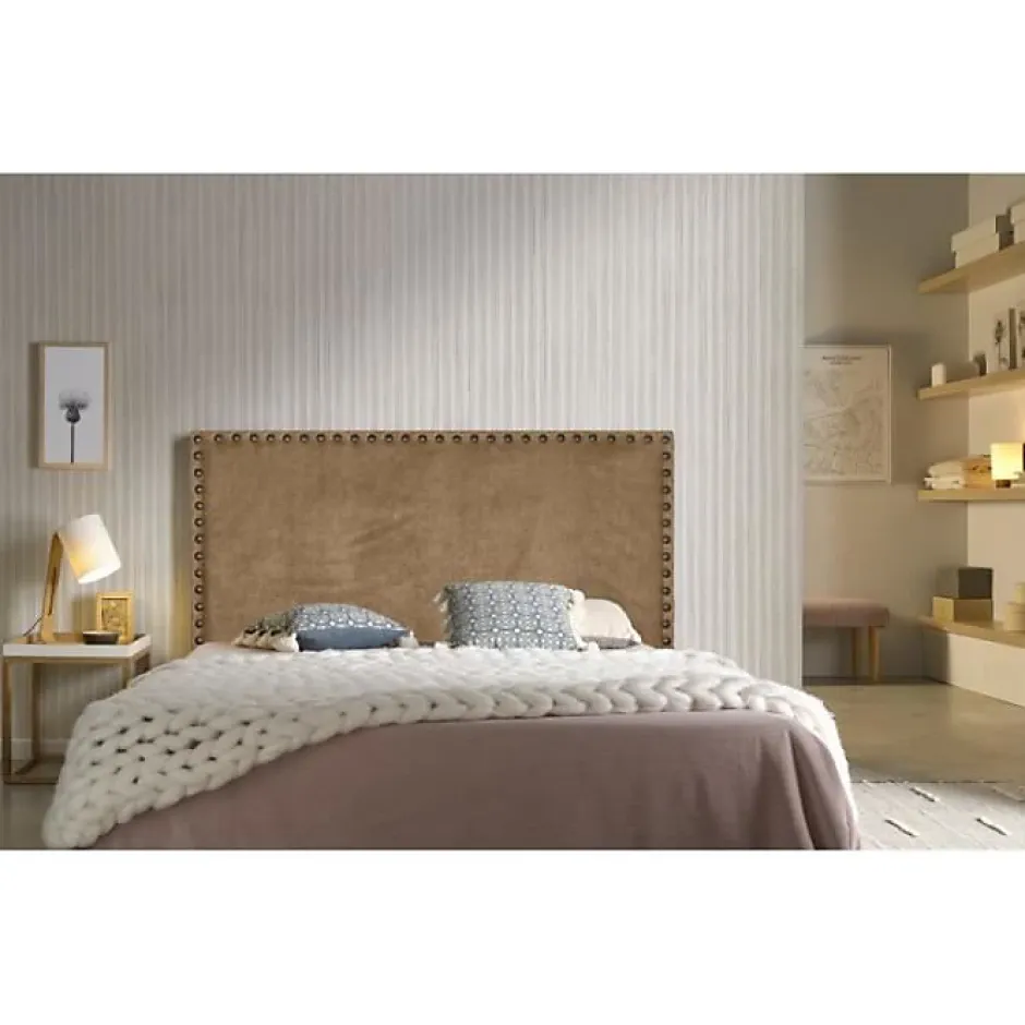 Eccox Tête de lit - - Lirio - Tissu marron - Antitache - 145 cm de largeur Outlet