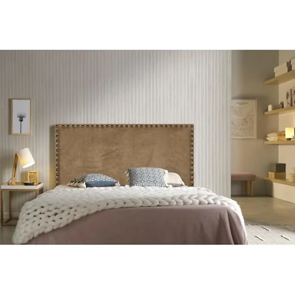 Eccox Tête de lit - - Lirio - Tissu marron - Antitache - 130 cm de largeur