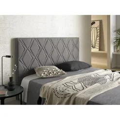 Eccox Tête de lit - - Rubi - Tissu Aquaclean - Gris - 160x115x8 cm New