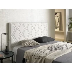 Eccox Tête de lit - - Rubi - Similicuir - 154x115x8 cm - Blanc cassé - Aquaclean